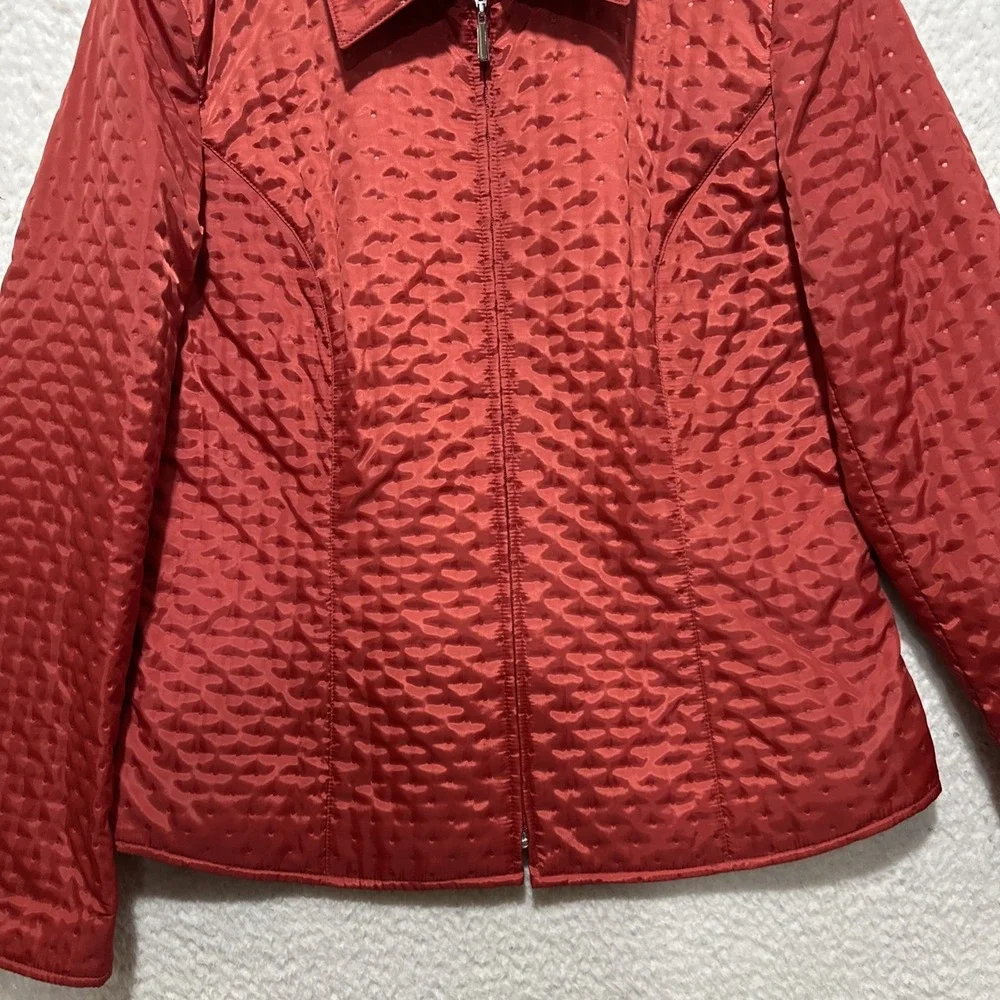Talbot's Women's Size‎ 10 Jacket Full Zip Blazer Red Quilted Polyester Coat